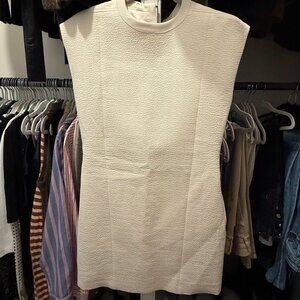Helmut Lang Cream Textured Dress